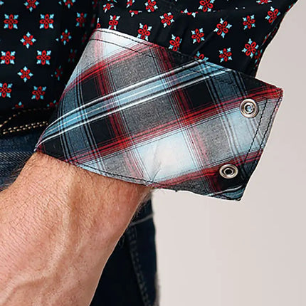 Roper Black Canyon Cottage Foulard (Black) - Men's Western Shirt