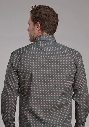 Roper 2243 Garnet Foulard (Grey) - Men's Western Shirt