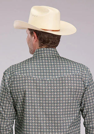 Roper 2501 Medallion Foulard (Grey) - Men's Western Shirt