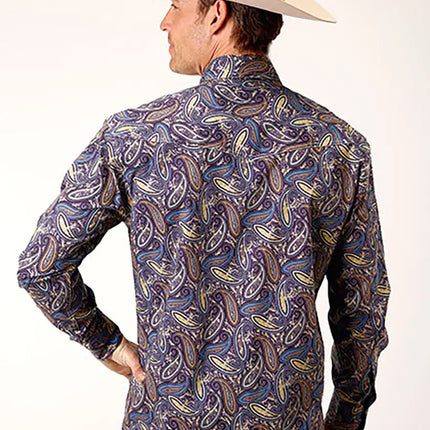 Roper Plum Ridge Royal Paisley (Plum) - Men's Western Shirt