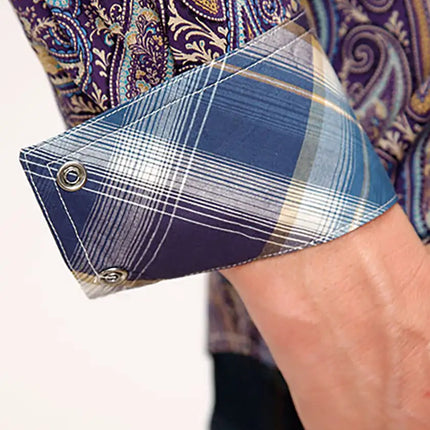 Roper Plum Ridge Royal Paisley (Plum) - Men's Western Shirt