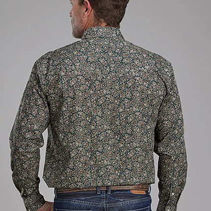 Roper Oak Forest Paisley (Brown) - Men's Western Shirt