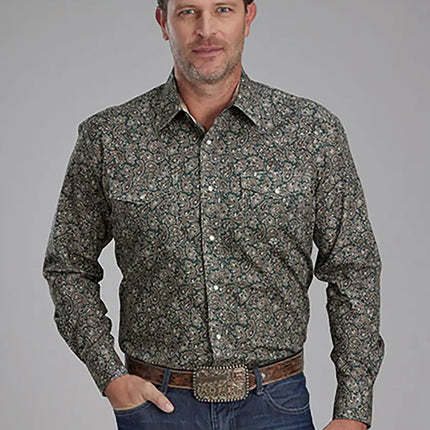 Roper Oak Forest Paisley (Brown) - Men's Western Shirt
