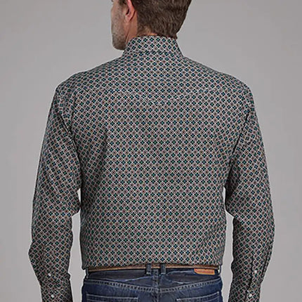 Roper Oak Forest Acorn Foulard (Brown) - Men's Western Shirt