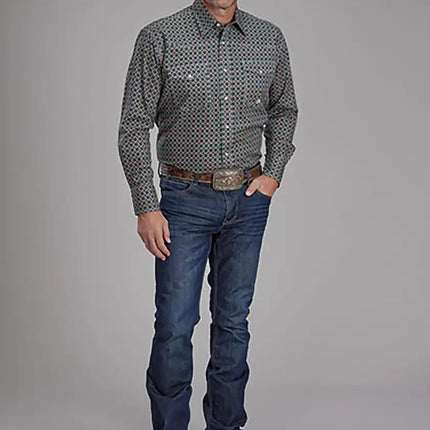 Roper Oak Forest Acorn Foulard (Brown) - Men's Western Shirt