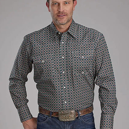 Roper Oak Forest Acorn Foulard (Brown) - Men's Western Shirt