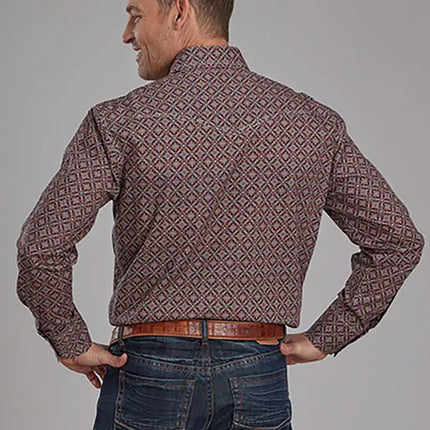 Roper Fall River Ginger Foulard (Brown) - Men's Western Shirt