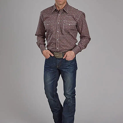 Roper Fall River Ginger Foulard (Brown) - Men's Western Shirt