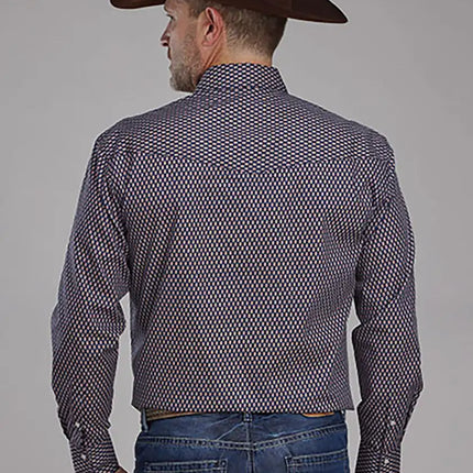 Roper Fall River Diamond Eye (Blue) - Men's Western Shirt