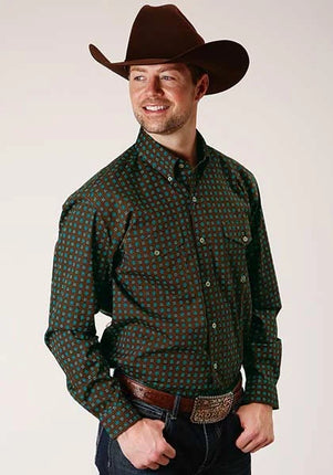 Roper 1376 Agave Foulard (Brown) - Men's Western Shirt