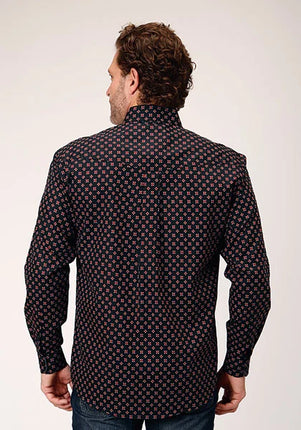 Roper 1846 Cottage Foulard (Black) - Men's Western Shirt
