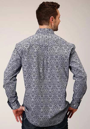 Roper 1380 Crystal Medallion (Blue) - Men's Western Shirt