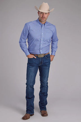 Roper 2385 Periwinkle Foulard (Blue) - Men's Western Shirt