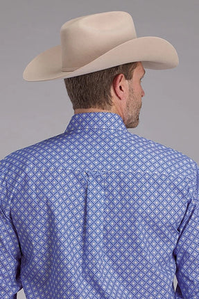 Roper 2385 Periwinkle Foulard (Blue) - Men's Western Shirt