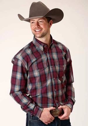 Roper 1372 Plaid (Wine) - Men's Western Shirt