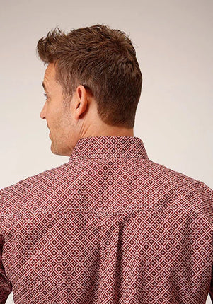 Roper 01560 Diamond Foulard (Red) - Men's Short Sleeve Shirt