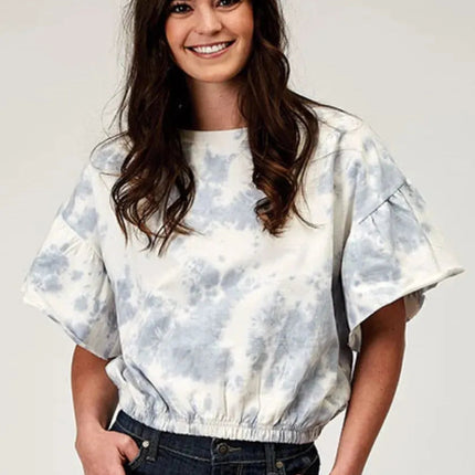 Roper French Terry Top (Blue) - Women's Cotton Shirt