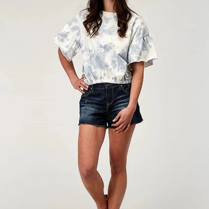 Roper French Terry Top (Blue) - Women's Cotton Shirt