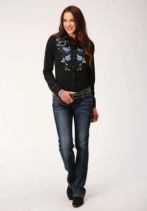 Roper 1721 Twill Retro (Black) - Women's Shirt