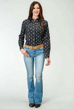 Roper 1897 Aztec Print (Black) - Women's Western Shirt
