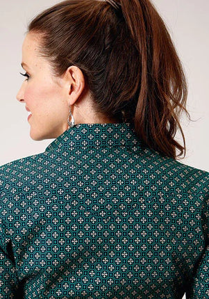 Roper 1836 Cross Walk Foulard (Green) - Women's Western Shirt