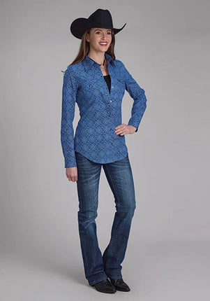 Roper 2251 Sapphire Ornamental (Blue) - Women's Western Shirt