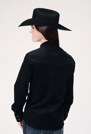 Roper 1947 Embroidery Corduroy (Black) - Women's Western Shirt