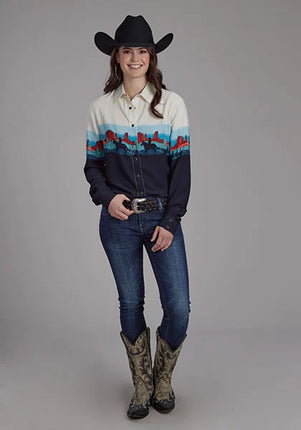 Roper 2202 Western Border (Black) - Women's Western Shirt