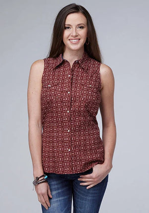 Roper 2005 Ikat Arrows (Red) - Women's Sleeveless Shirt