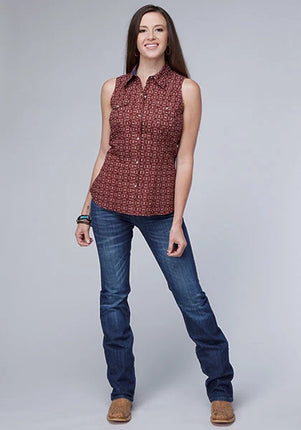 Roper 2005 Ikat Arrows (Red) - Women's Sleeveless Shirt