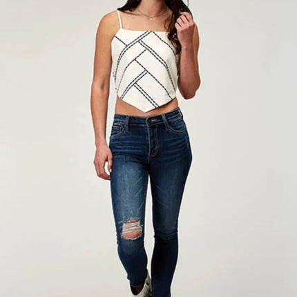 Roper Embroidered Bandana (White) - Women's Tank