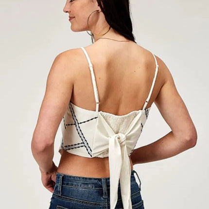 Roper Embroidered Bandana (White) - Women's Tank