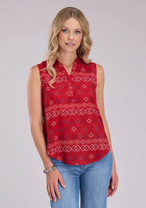 Roper 0000 Aztec (Red) - Women's Sleeveless Shirt