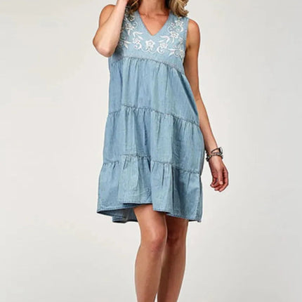 Roper Super-Cute Denim (Blue) - Women's Cotton Dress
