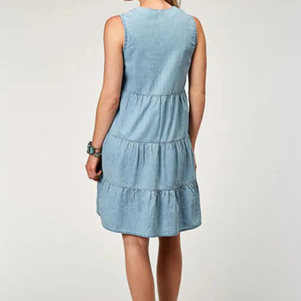 Roper Super-Cute Denim (Blue) - Women's Cotton Dress