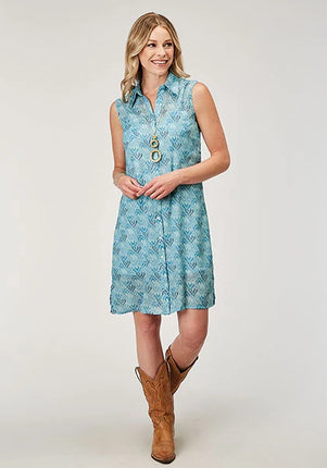 Roper 1978 Ikat Chevron (Blue) - Women's Dress