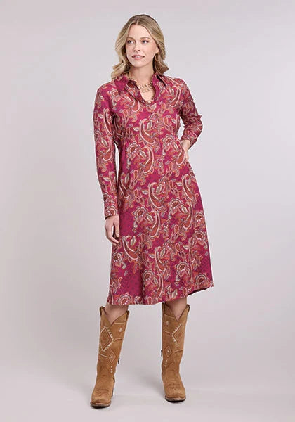 Roper 2612 Banana Paisley (Red) - Women's Dress