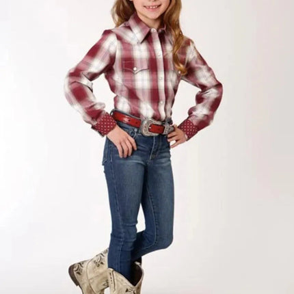 Roper Campfire (Red) - Girl's Western Snap Shirts