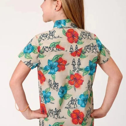 Roper Trail Ride Tropical (Multi) - Girl's Western Snap Shirts
