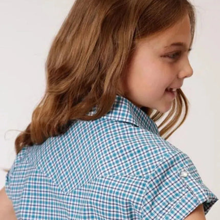 Roper Purple Sage (Blue) - Girl's Western Snap Shirts