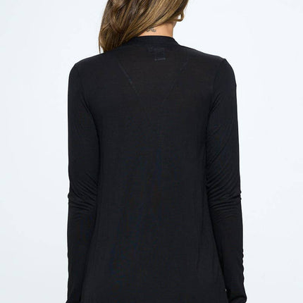 Solid Black Jersey Cardigan