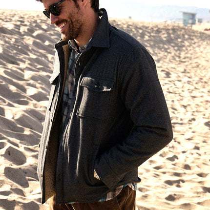Skip Sherpa Shirt Jacket - Charcoal Heather