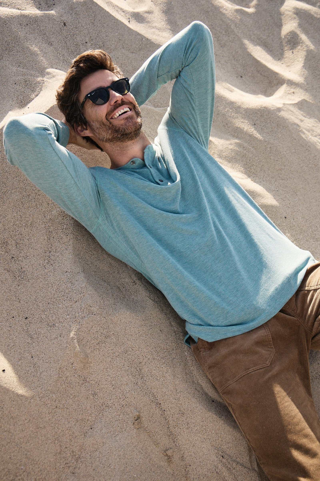Sean Ultra Soft Classic Henley - Aqua Heather