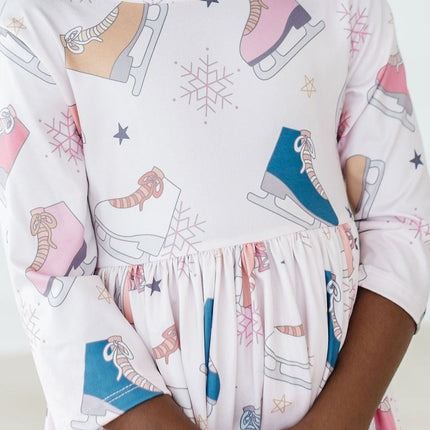 SALE Figure Skate 3/4 Sleeve Twirl Dress