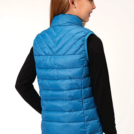 Roper Girl's Lightweigth Puffer Vest (Teal) - Children's Vest