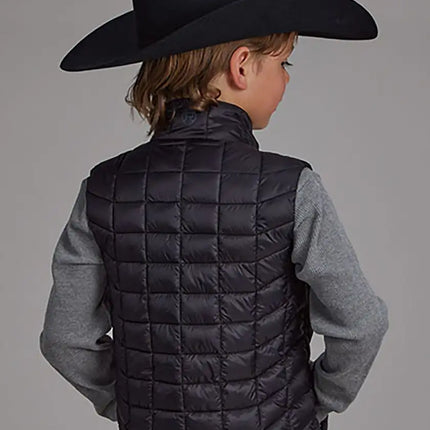 Roper Boy's Lightweight Puffer Vest (Black) - Children's Vest