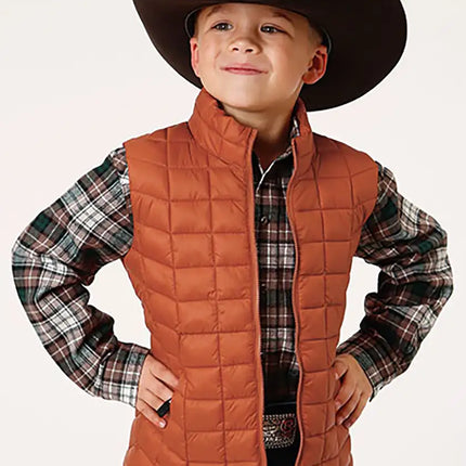 Roper Boy's Lightweigth Puffer Vest (Rust) - Children's Vest