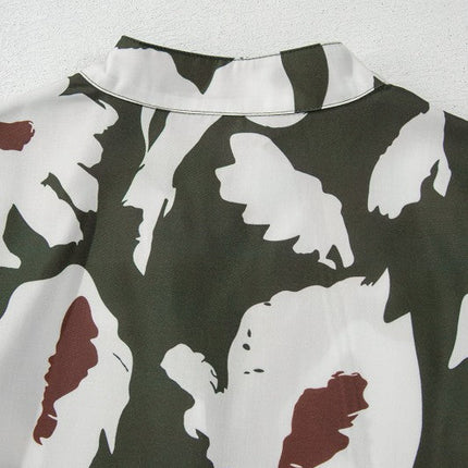 Vintage 60s Flower Frill Neck Loose Blouse