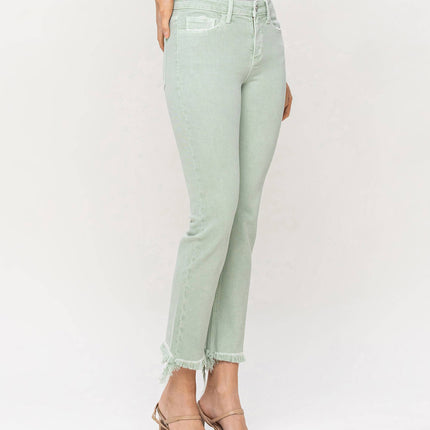 Mid Rise Crop Straight Jean  Veret