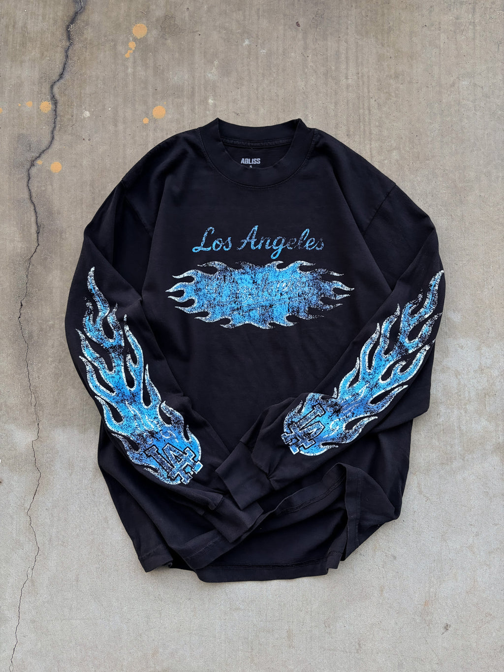 SAMPLE SALE- Distressed Blue Flame Long Sleeve